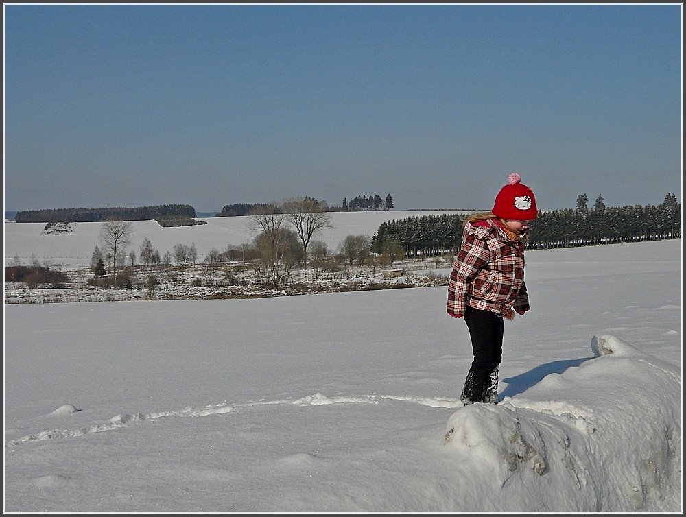Auf den H�gel bin ich ja gekommen, aber wie komme ich blo� wieder runter. 16.02.10 (Jeanny) 
