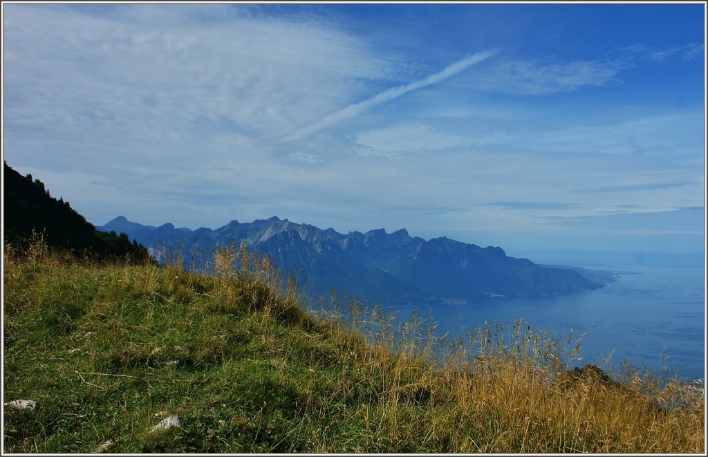 Blick vom Col de Jaman auf die Savoyer Alpen.
(28.08.2012)