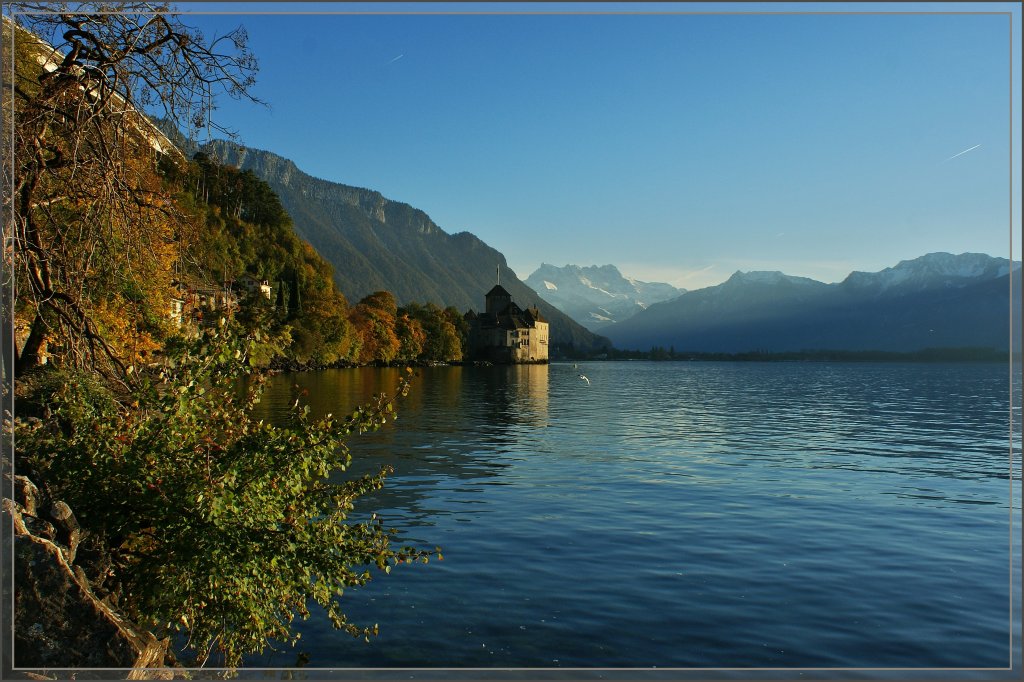 Das Ch�teau de Chillon im Abendlicht am 30.10.2012