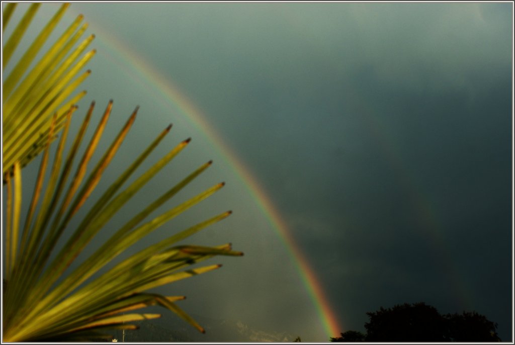 Gewitterstimmung mit Regenbogen gestern Abend in Blonay
(30.05.2011)