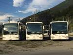 Drei Citaro ausrangiert beim Ortsbus Brig- Glis am 17.8.16 beim Simplontunnel abgestellt.