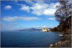 Die Bise sorgt f�r einen klaren Blick �ber den Genfersee,das Ch�teau de Chillon und den Mont P�lerin.