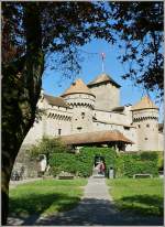 Das Ch�teau de Chillon von der Parkseite aus gesehen.